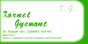kornel gyemant business card